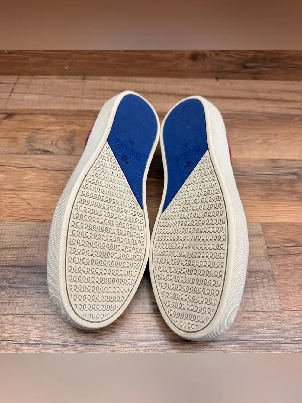 Rothy's size 7 The Sneaker Tangerine Multicolor Stitched Slip On Shoes